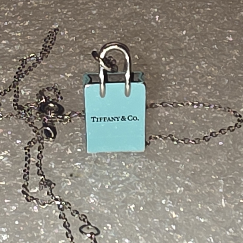 Tiffany & Co. Blue Bag Charm Necklace